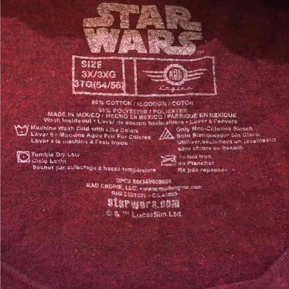 0083- Star Wars Boba Fett Graphic Tee 3X - Picture 6 of 6